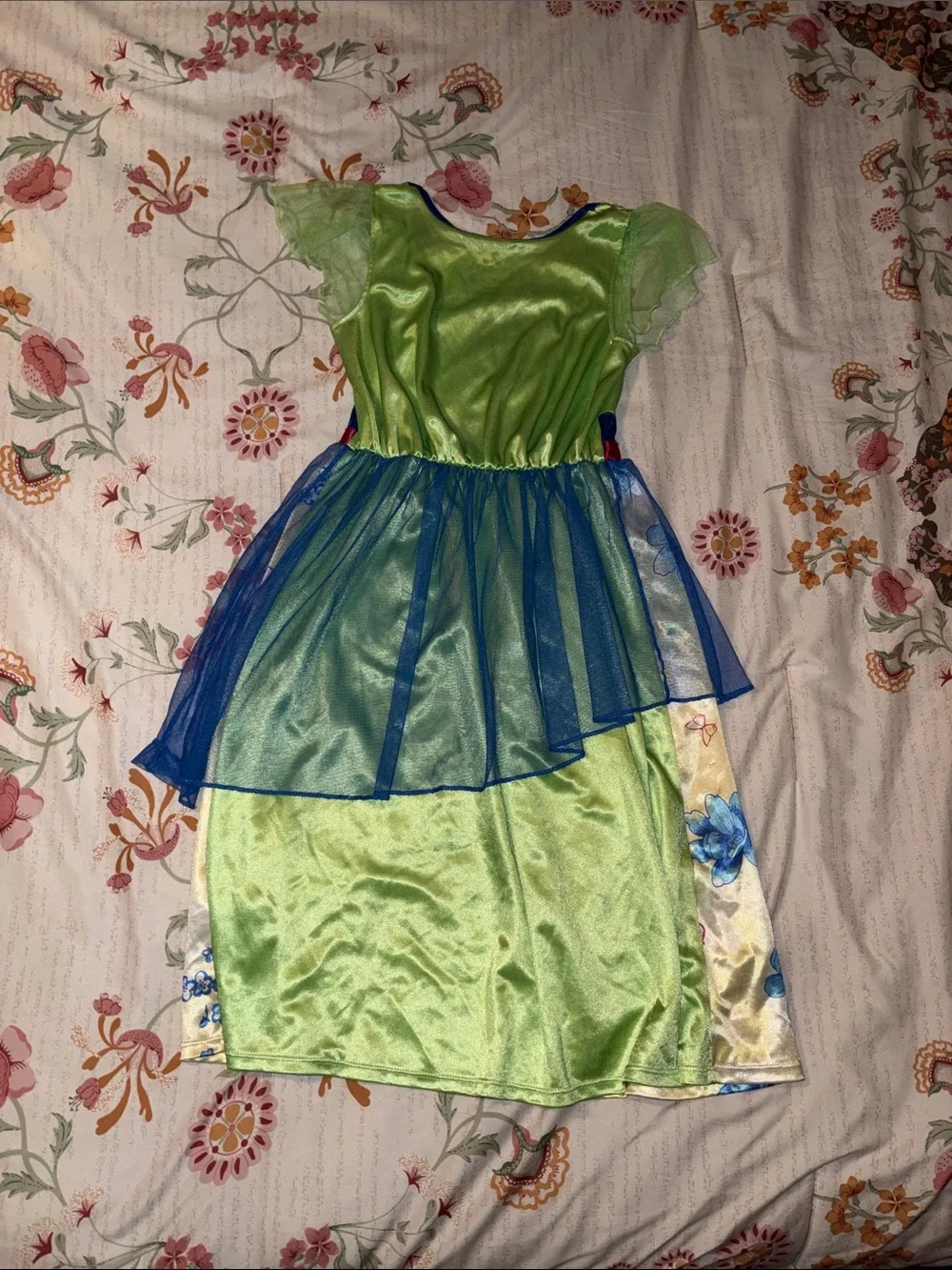 Disney Green and Blue Floral Princess Nightgown with Character Detail